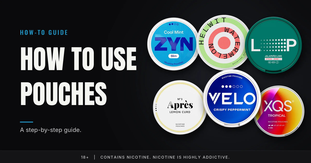 Nicotine pouch cans from ZYN, Helwit, Loop, Velo, XQS and Après